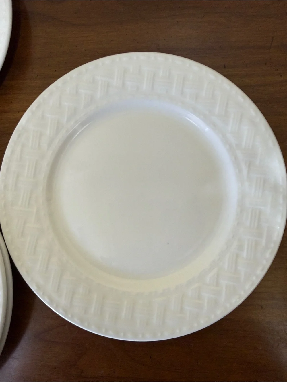 Pfaltzgraff White Embossed Rim Salad Plates - Set of 4